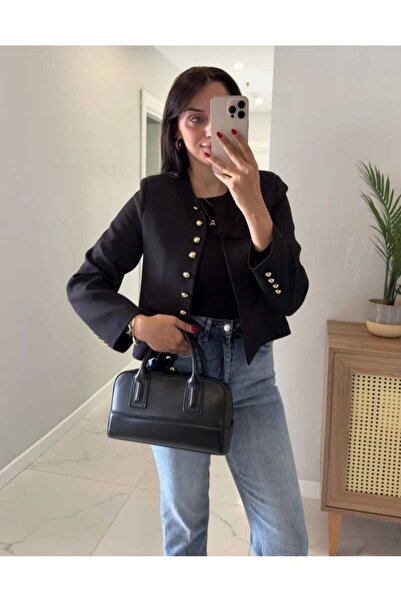 KAREN Düğmeli Sıfır Yaka Blazer Ceket