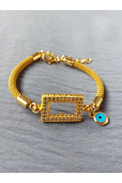 GEZERGOLD TAKI Gold Bar Gram Gold Compatible Frame Zircon Rope Bracelet