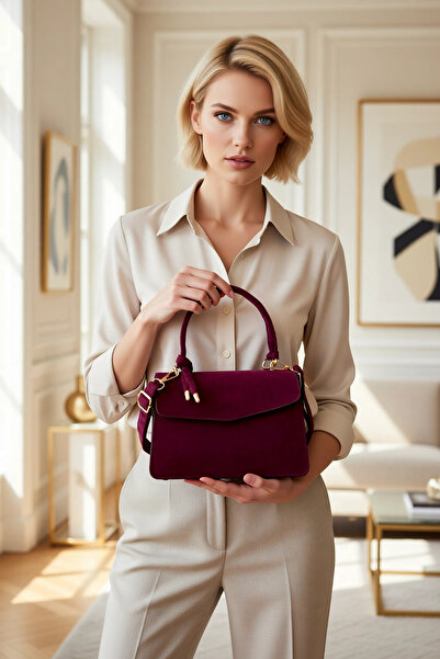 BENERLY حقيبة كتف نسائية صغيرة بحزام متقاطع، سطح منسوج بنمط عادي، بأسلوب المد...