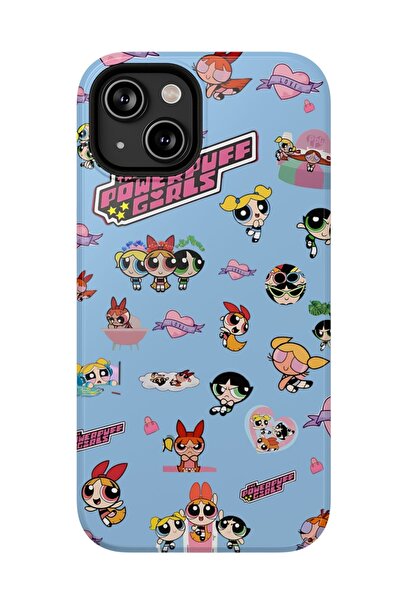 izzytech حافظة آيفون 16 من السيليكون بنمط شخصيات كرتونية من باورباف جيرلز