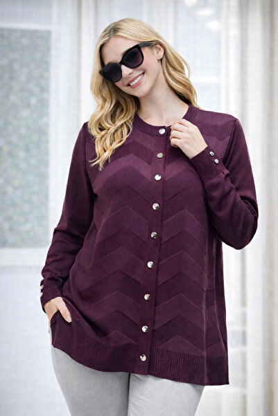 Elçelya Moda Women's Elegant Model Zigzag Patterned Buttoned Mercerized Mothe...