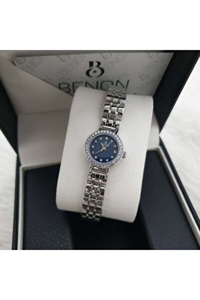benon Elegant Women's Steel Watch - Waterproof with Blue Dial