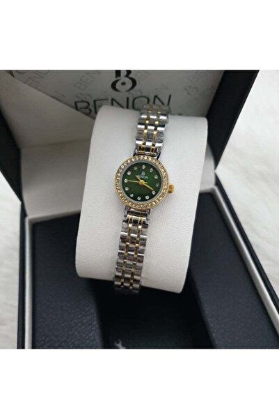 benon Elegant Women's Steel Watch - Waterproof with High Gloss Silver and Gol...