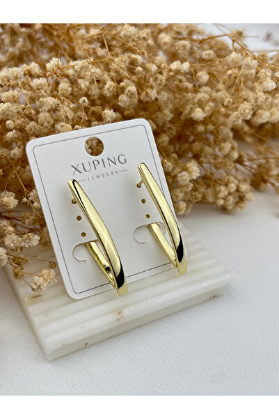 Butik XUping 14K Zarif uzun U küpe