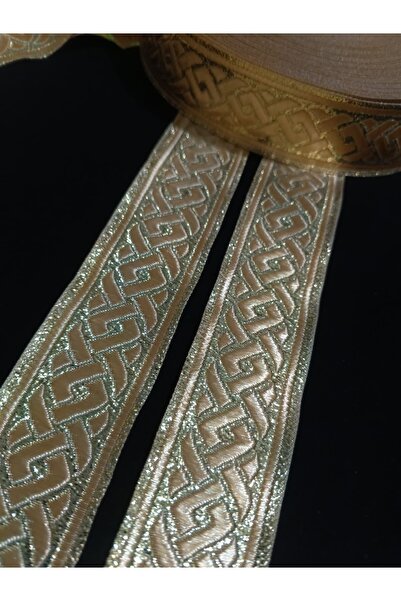 ULUPAMİR Gold Color Patterned Decorative Ribbon 1 Meter