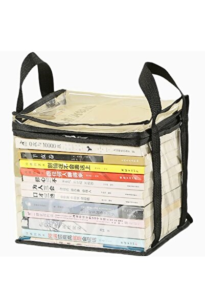 DAMUR Storage Box, PVC + Textile, Waterproof, Bag for Books, 23x17x28 cm, Tra...