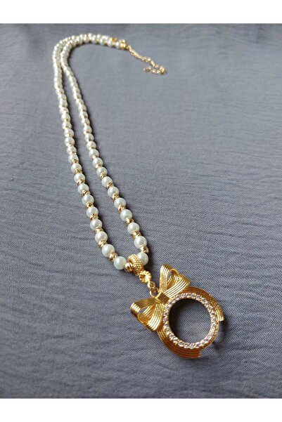 GEZERGOLD TAKI incili dorikalı yarım fiyonk kolye 60cm