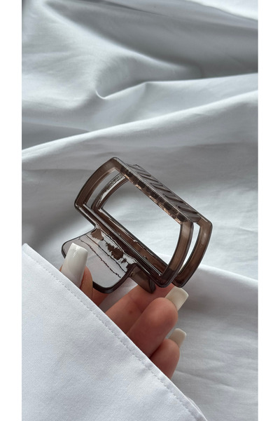 YOYYO إكسسوار شعر نسائي شفاف بمشبك هندسي عصري مستطيل الشكل