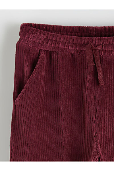 LC Waikiki Girls' Velvet Sweatpants with Elastic Waistband
