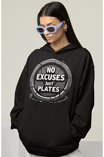 SEVBANO Hanorac sport oversize unisex cu imprimeu „Fără scuze, doar Pilates”