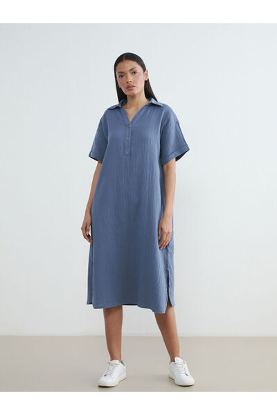 LC Waikiki Rmz Gi̇yi̇m Farkiyla Shirt Roba Yaka Do Textured Ol Dikim Muslin D...