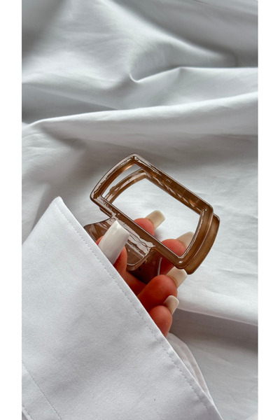 YOYYO Women Transparent Geometric Latch Buckle Modern Rectangular Hair Accessory