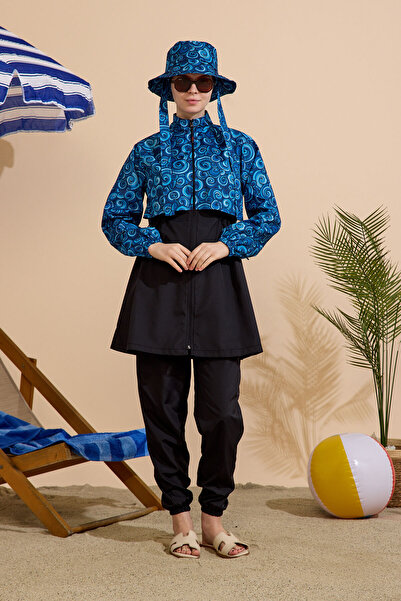 GAVLİA Women's Hijab Swimsuit 5-Piece Set - Full Coverage with Zipper..