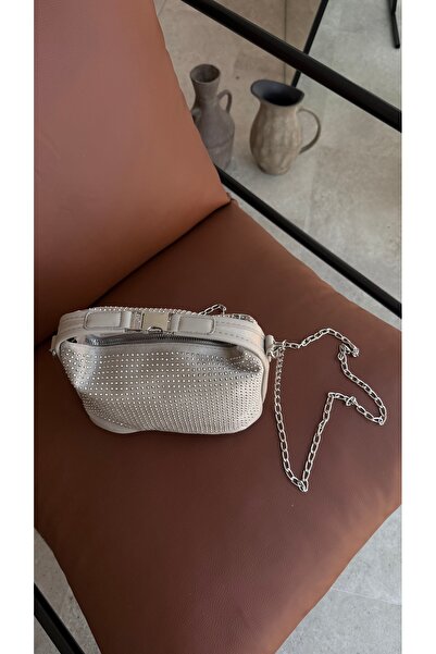 ZAINA BAGG Kadın Taş Detaylı Zincir Askılı Şık Çapraz Çanta
