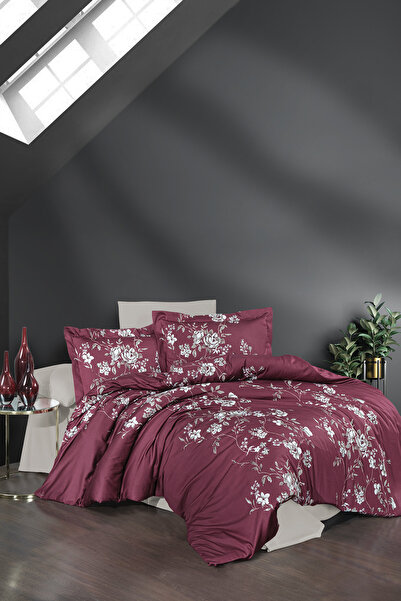 First Choice Arya 100% Cotton Satin 200 Tc (80 Thread) Double Duvet Cover Set