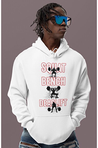 SEVBANO هودي رياضي للجنسين من Squat Bench Deadlift Design مطبوع قصة فضفاضة لك...