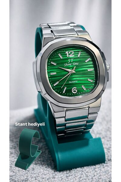 ST 41 mm Metal Strap Classic Unisex Wristwatch – Stylish Design + Stand Gift