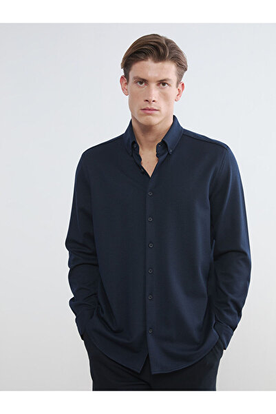 LC Waikiki قميص رجالي من RMZ GİYİM FARKIYA ذو قصة ضيقة مصنوع من مزيج الكتان