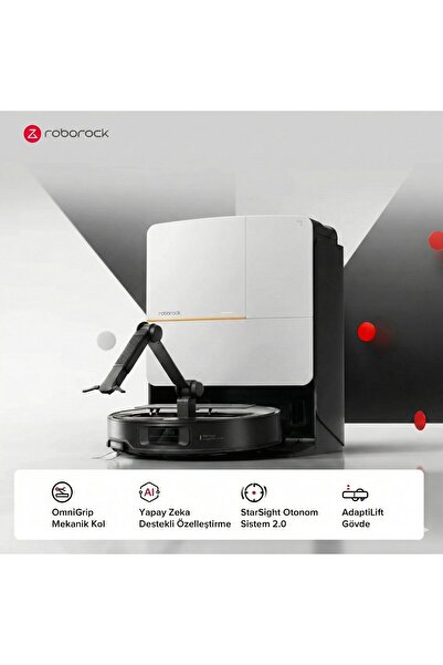 Roborock 22.000 Pa Emiş Güçlü 80°C Hijyenik Yıkamalı Şasisi Yükselebilen Laze...