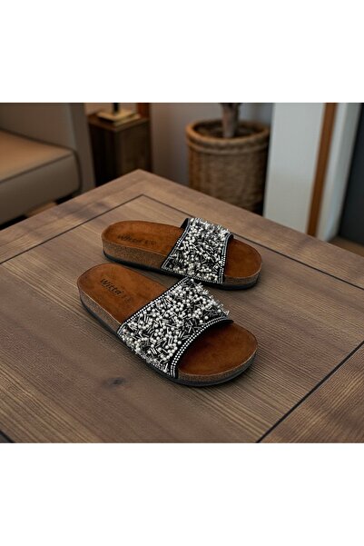 Witta Women's Soft Orthopedic Sole Slippers with Stones and Pearls