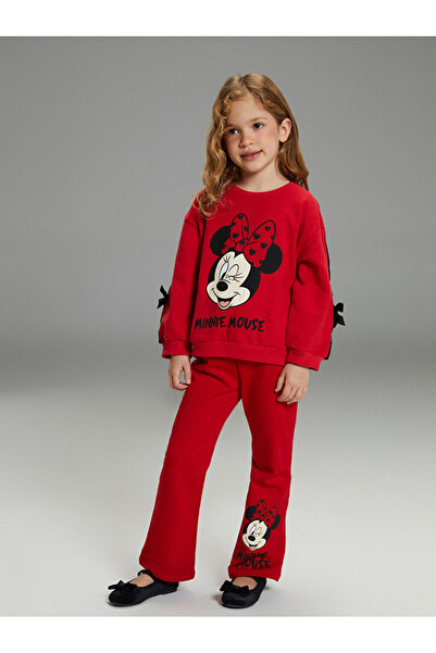 LC Waikiki Minnie Mouse Printed Girls' Thick Sweatshirt