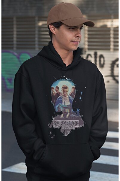 SEVBANO هودي بتصميم سترينجر ثينجز مطبوع للجنسين قصة فضفاضة من سلسلة الأفلام