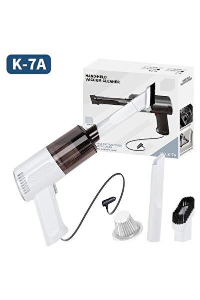 DAMUR Aspirator auto, curățare rapidă a interiorului, acces în zone înguste, alb