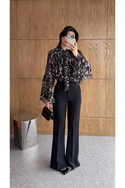 HAZELANNA Tok Fabric Black Spanish Fabric Trousers