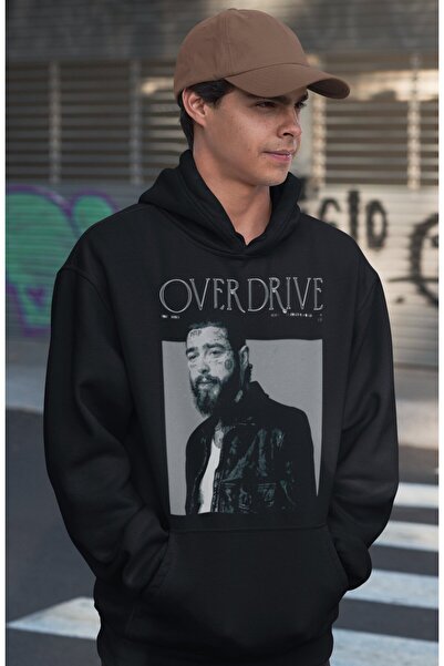 SEVBANO Overdrive Post Malone Ράπερ με στάμπα Unisex Oversize Singer Hoodie