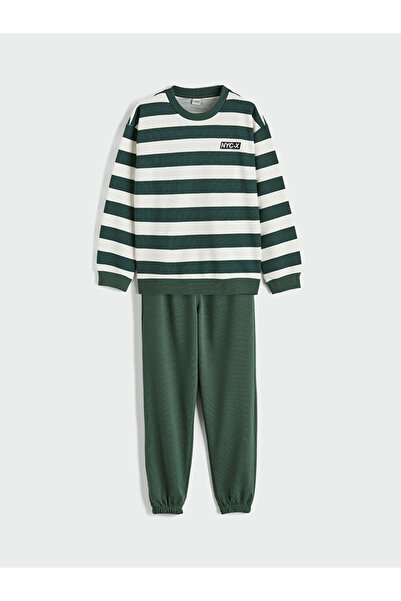 LC Waikiki Rmz Gi̇yi̇m Farkiyla Zero Roba Collar Striped Boys' Sweatshirt and...