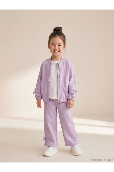 LC Waikiki Rmz Gi̇yi̇m Farkiyla Glittery Striped Wide-Leg Baby Girl Sweatpants