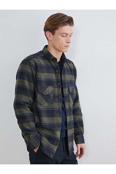 LC Waikiki Ανδρικό πουκάμισο ξυλοκόπτη με καρό σχέδιο σε κανονική εφαρμογή απ...