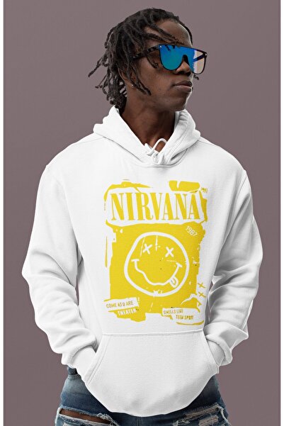 SEVBANO تصميم هودي فرقة موسيقى نيرفانا روك ميتال مطبوع للجنسين قصة فضفاضة