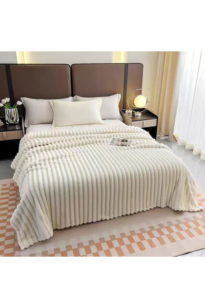 FIONNA.RO Cocolino Striped Blanket Medium Thickness 200x230cm - Cream