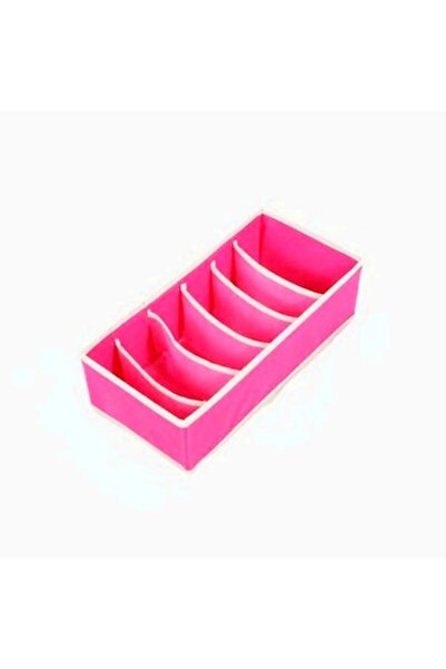 DAMUR Cutie de depozitare, DAMUR, 6 compartimente, material textil, roz, 32x1...