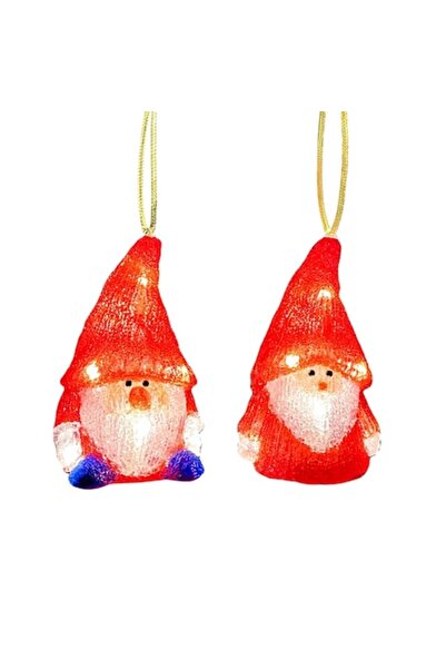 OEM Set de 2 lămpi de Crăciun cu Moș Crăciun, acrilice, cu 16 LED-uri alb cal...