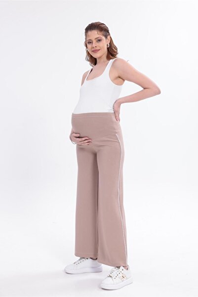 SERRAXXL Palazzo Wide-Leg Pregnancy Pants with Striped Details