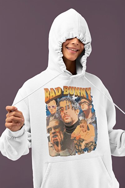 SEVBANO Bad Bunny Rapper με στάμπα Unisex Oversize Singer Hoodie