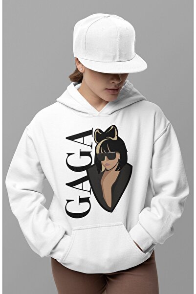 SEVBANO ليدي غاغا مطبوع هوديي للجنسين قصة فضفاضة سينغير هودي