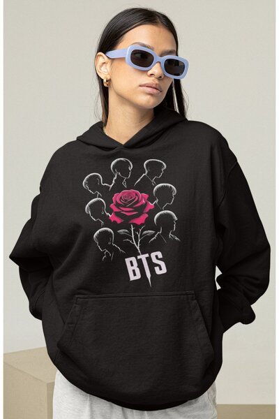 SEVBANO هودي فرقة موسيقية قصة فضفاضة من BTS مطبوع للجنسين