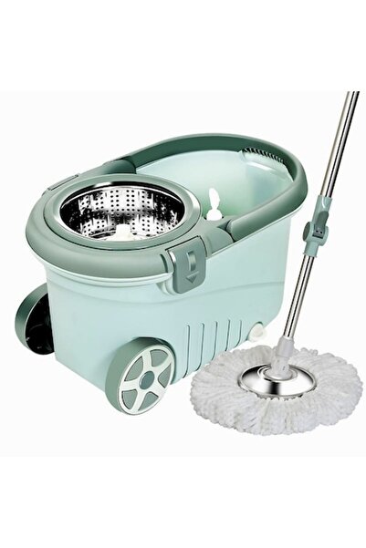 DAMUR Set mop rotativ cu găleată, DAMUR, 8L, microfibră, verde