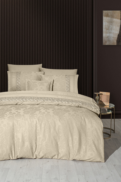 First Choice Buhara %100 Pamuk Dantelli Çift Kişilik Nevresim Takımı