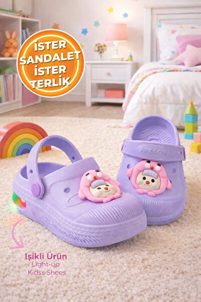 Behtah Kundura Girls Boys Lighted Cross Closed Front Garden Pool Daily Sandal...