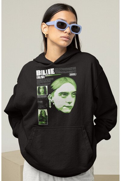 SEVBANO Billie Eilish Printed Unisex Oversize Singer Hoodie
