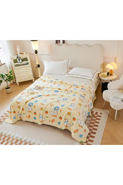 FIONNA.RO Cocolino Blanket Medium Thickness 200x230cm - Pale Yellow With Duck...