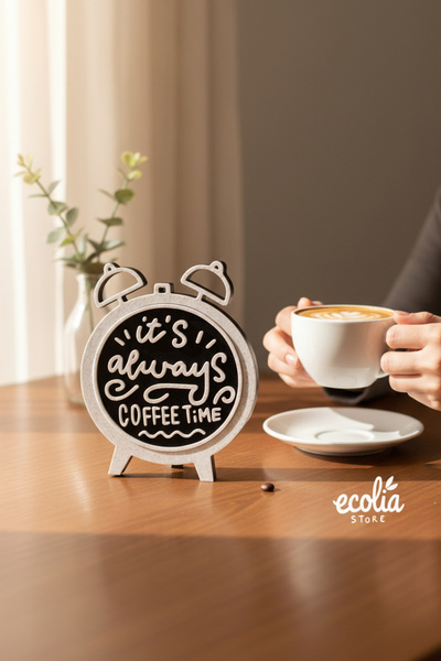 ecolia store Coffee Time Masa Üstü Dekoratif Obje – Kahve Köşesi & Kafe Dekoru