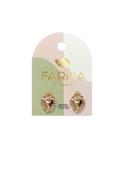 Farma Bijoux Pharma Bijou 14mm Heart Medical Earring, 18K Gold Plated