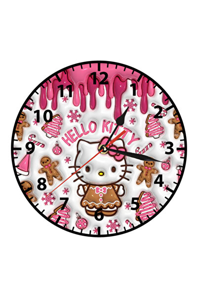 Mugs and love Hello kitty baskı duvar saati hediyelik kaliteli ev dekorasyon