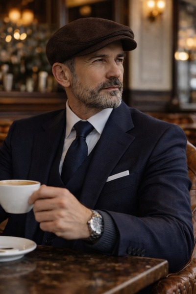 luwian قبعة صوفية إيطالية الصنع للرجال مع جزء خلفي مطاطي