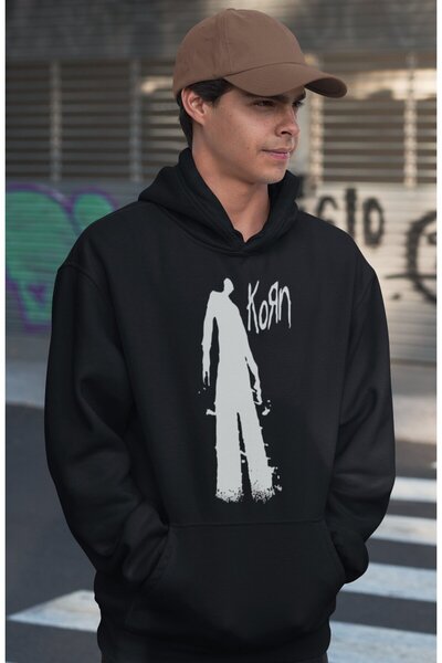 SEVBANO Hanorac unisex supradimensionat cu imprimeu Korn Rock Metal pentru tr...